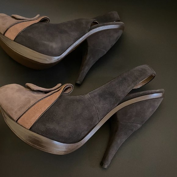 NIB Marni Purple Pink Suede Platform Heels Slingbacks Made in Italy Sz 40 $950 - Picture 13 of 16